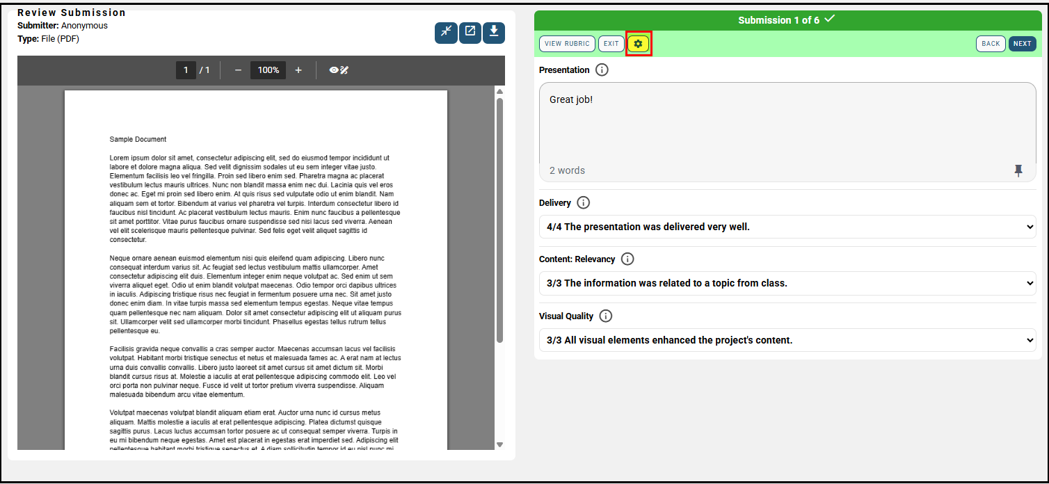 Enter a Teacher Review – Peerceptiv Knowledge Base