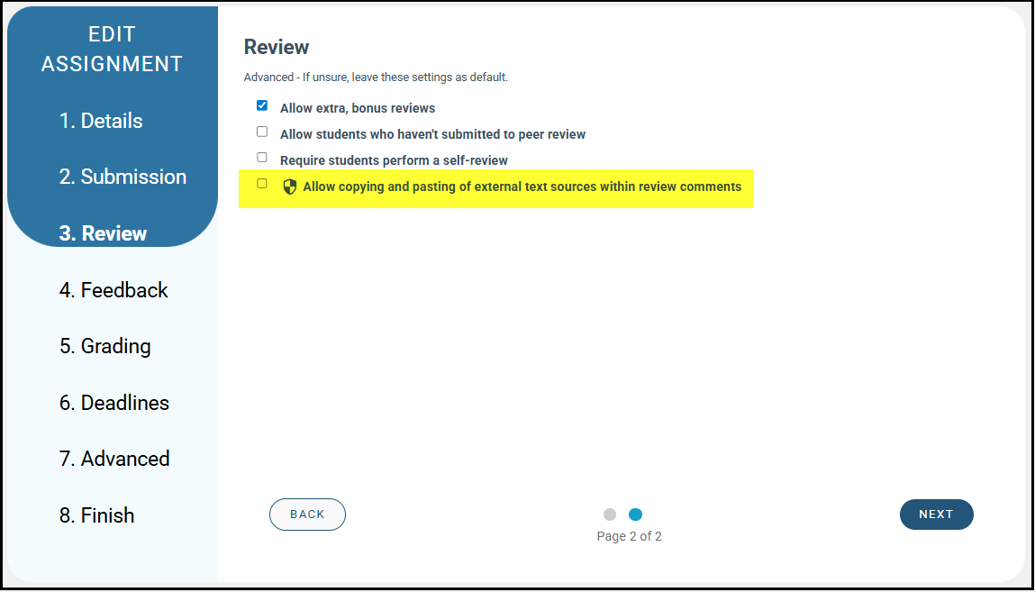 Instructor Integrity Safeguards Assignment Review Setting.png