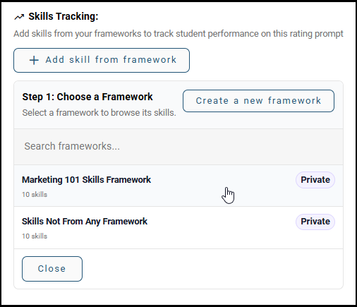 Rubric Add Skill Select a Framework.png